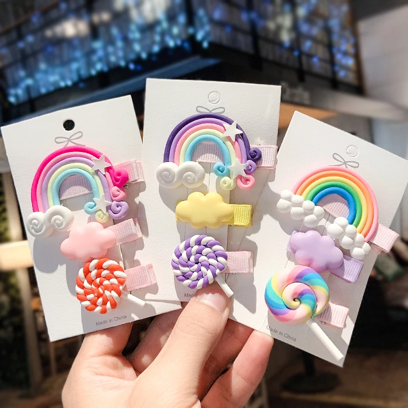 3 шт./компл. радужные заколки для волос аксессуары детей | Аксессуары одежды
