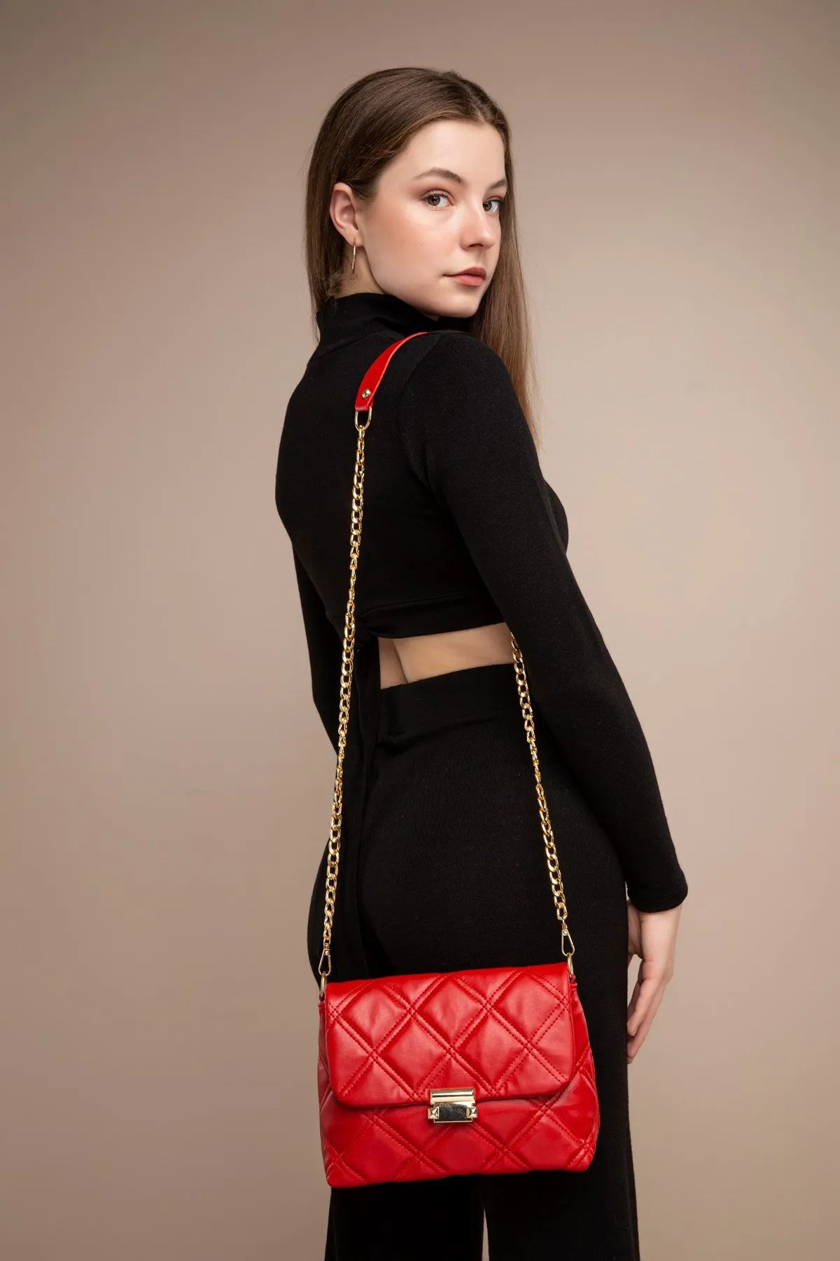 

Women's Quilted Stitching Mıktanıs Clamshell Hand and Shoulder Bag VL7859