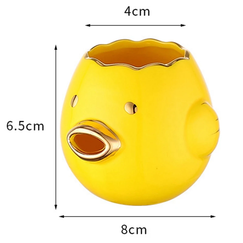 

Cute Creative Ceramic Duck Egg Shaped Ornaments Multi-function Egg White Separator Room Decoration