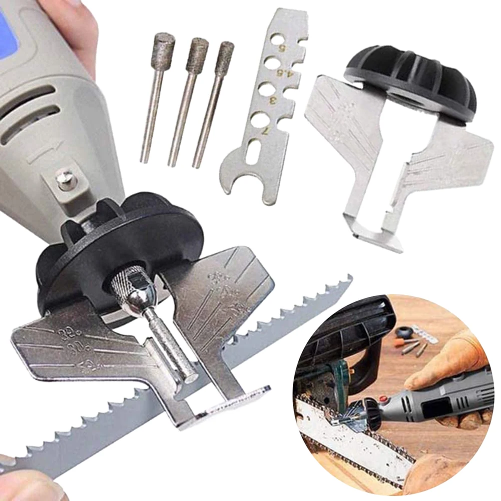 

5PCS Chainsaw Grinding Tools Electric Grinder Kit Sawtooth Sharpeners Polishing Attachment Drill Set Polishing Tool Accessory