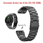 22, 20 мм, 26 мм, ремешок для смарт-часов Garmin Fenix 6X 6S 6 Pro 5X 5 5S плюс 3HR Quick Release нержавеющая сталь replcement браслет на запястье