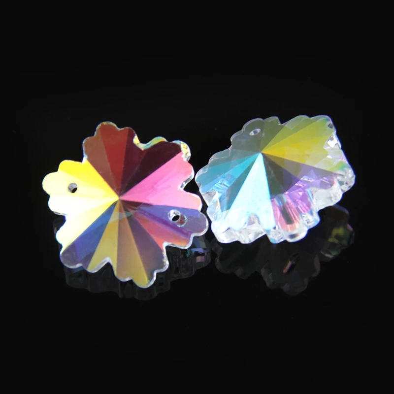 14 мм 100 шт. Снежинка бусины Стекло с 2 отверстиями/1 отверстие украшением в виде