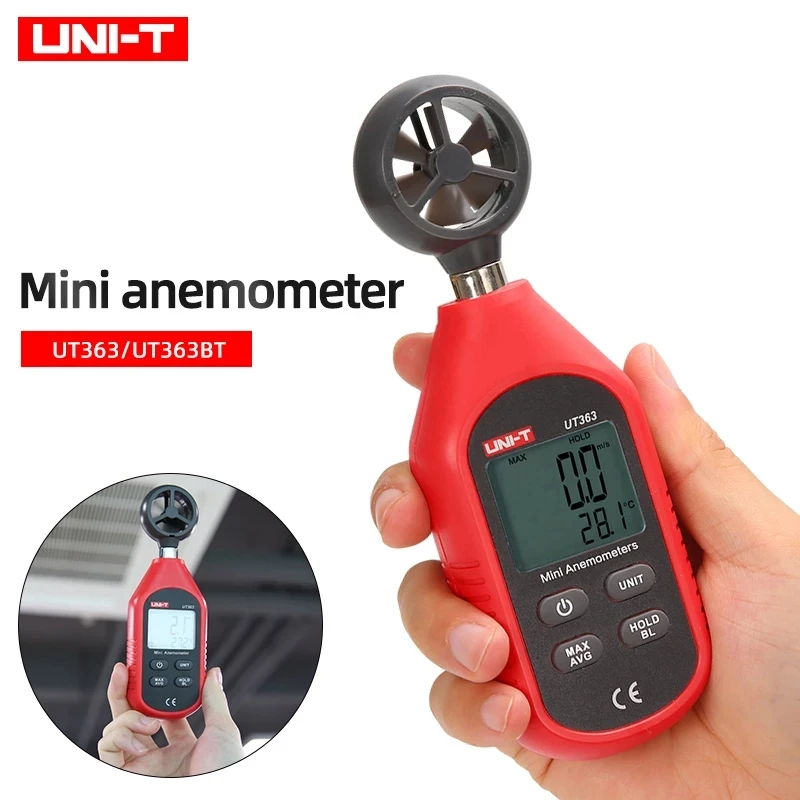 

UNI-T UT363 Mini Anemometer Temperature Tester Maximum measured wind speed 0.1m/s Initial wind speed 30m/s UT363BT