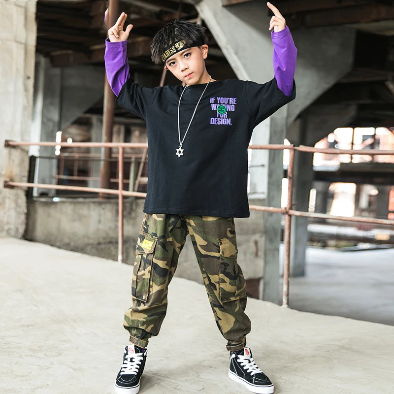 Детский танцевальный костюм в стиле хип хоп танцевальная одежда для мальчиков и