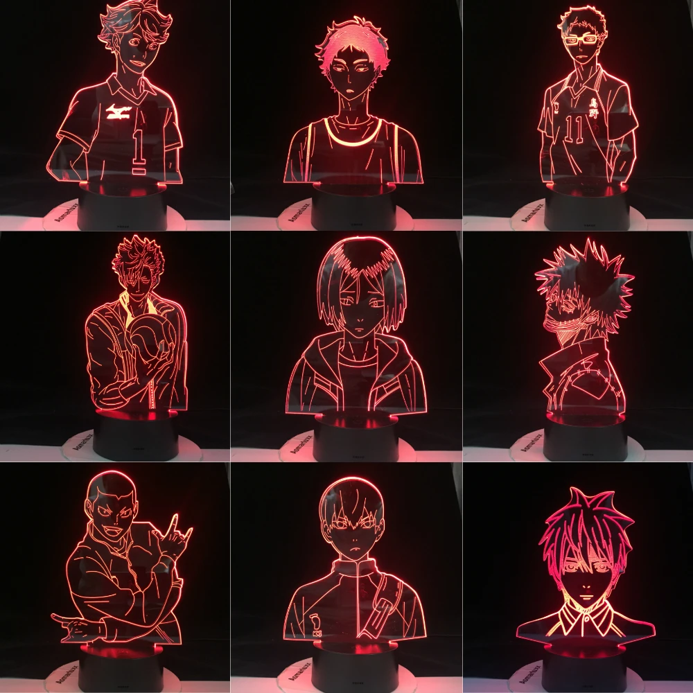 3d лампа Haikyuu Shoyo Hinata TORU OIKAWA TOBIO KAGEYAMA KENMA KOZUME TETSURO KUROO NISHINOYA KOSHI sugawa KOTARO BOKUTORYUNOSU | Лампы и