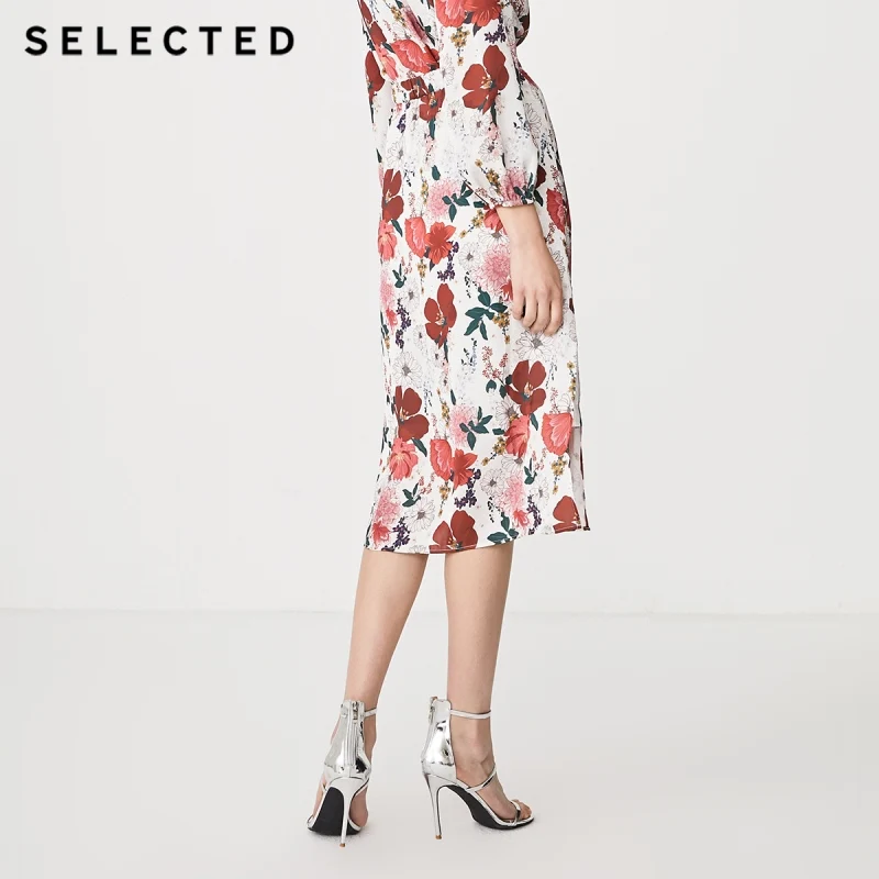 Выбранная летняя юбка средней длины с принтом и высокой посадкой S | 41924C522 Женская