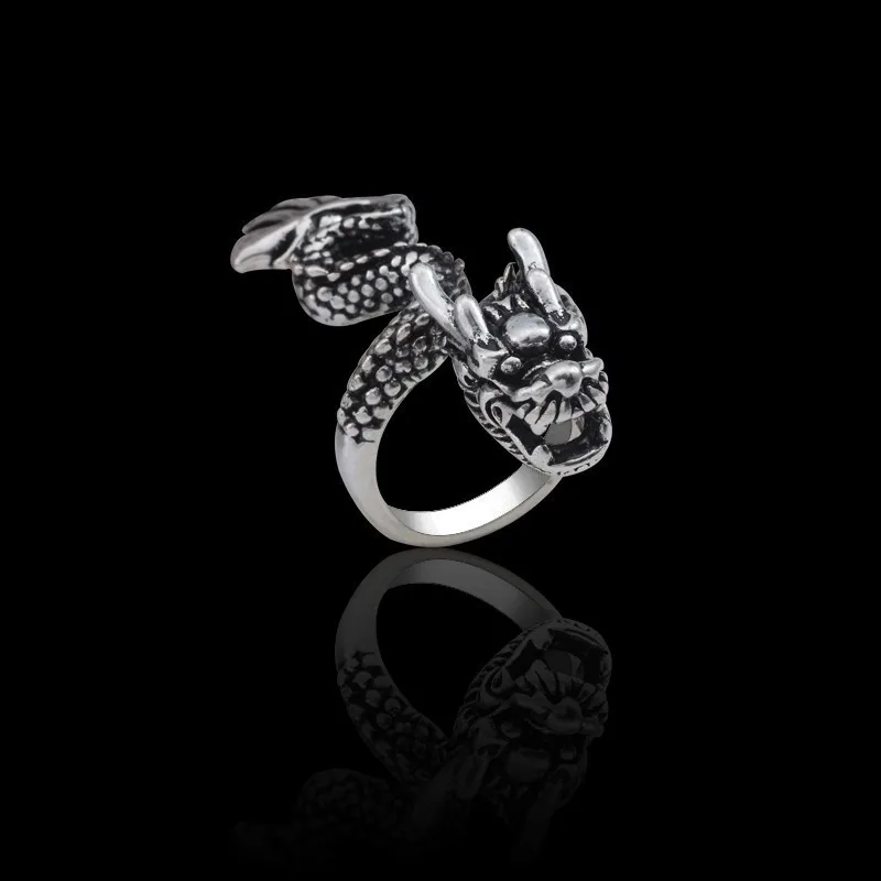 Нео готическое кольцо с драконом для мужчин и мальчиков титановое из нержавеющей