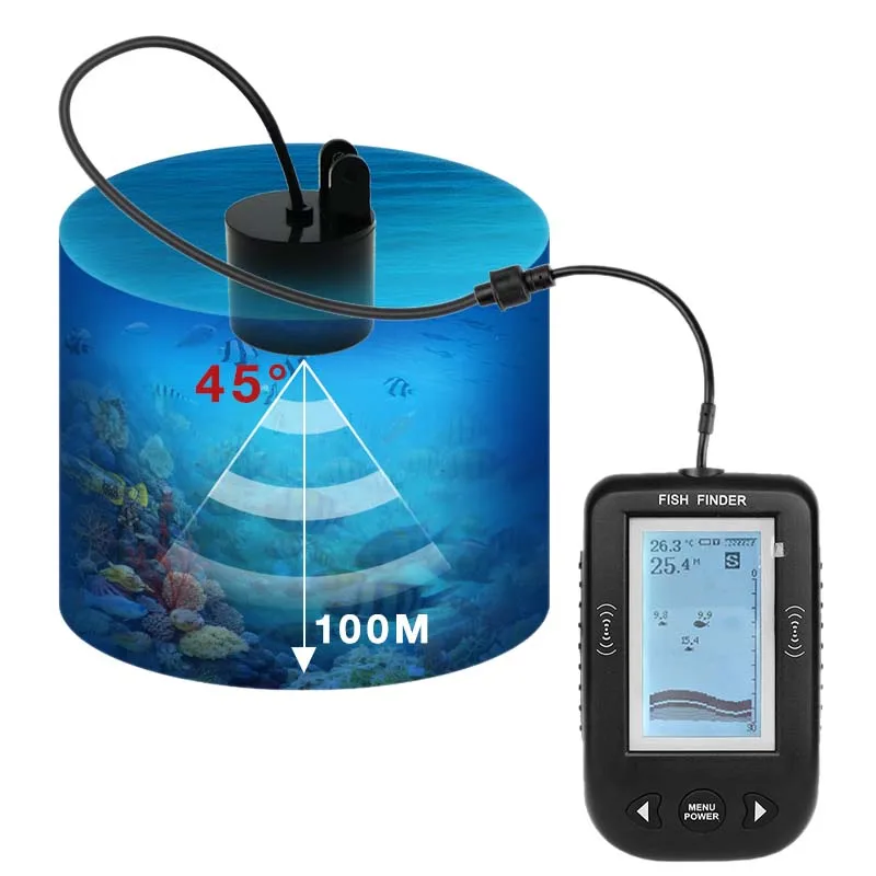 Открытый детектор рыбалки Xf02 портативный рыболокатор глубокий беспроводной