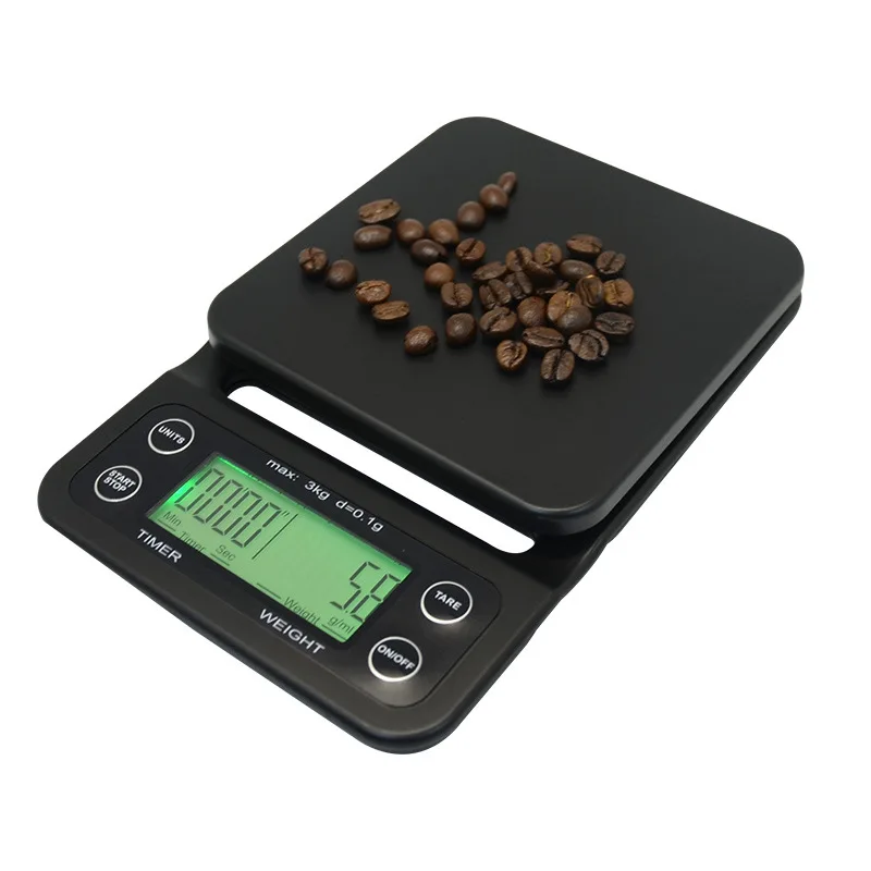 

Drip Coffee Scale with Timer Electronic Digital Coffee Kitchen Scales Multifunctional Food Scale Weight Scale Precision 3kg 0.1g