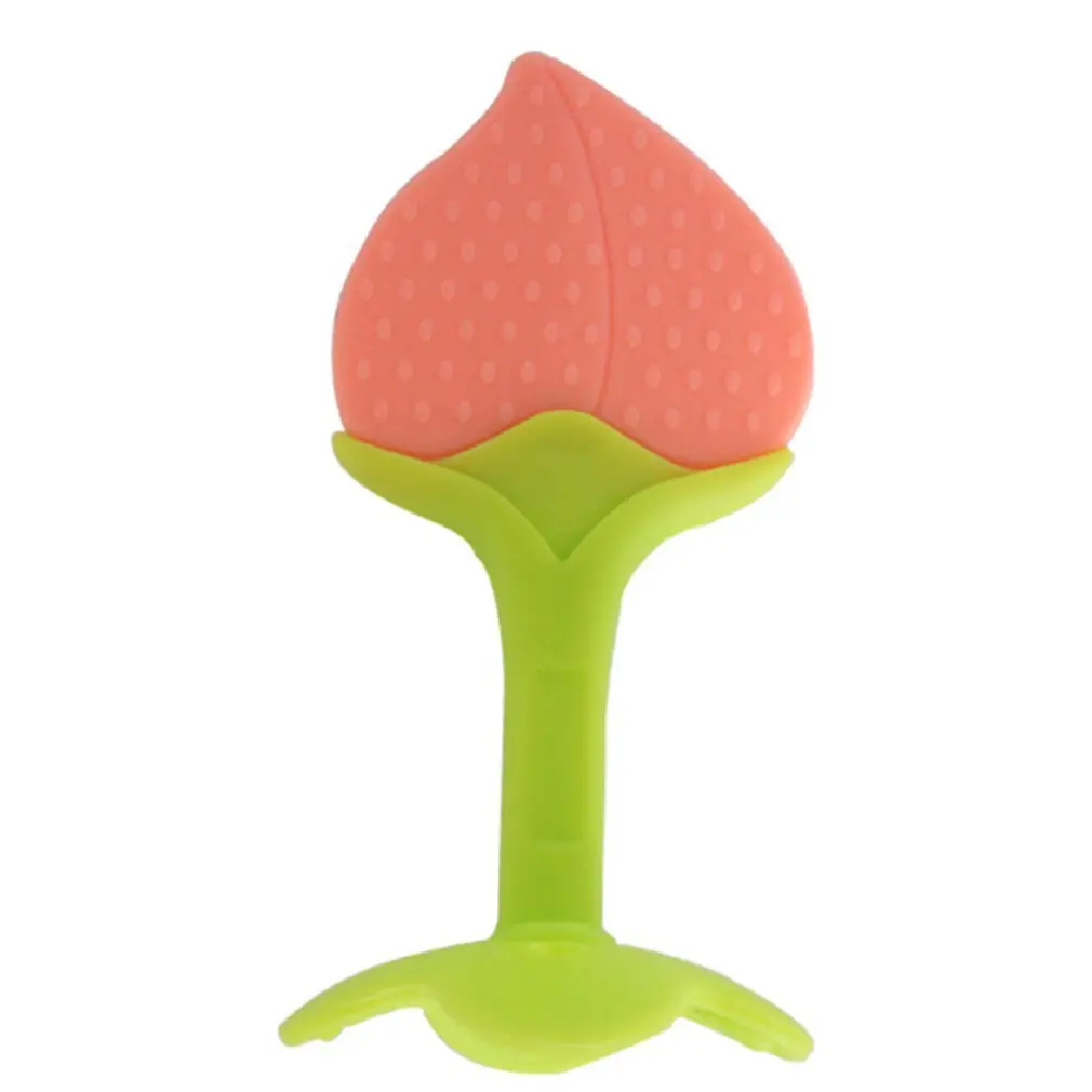 

Kids Peach Shape Teether BPA Free Food Grade Silicone Chewing Toy Non Toxic Teether For Newborn Chewing Toy