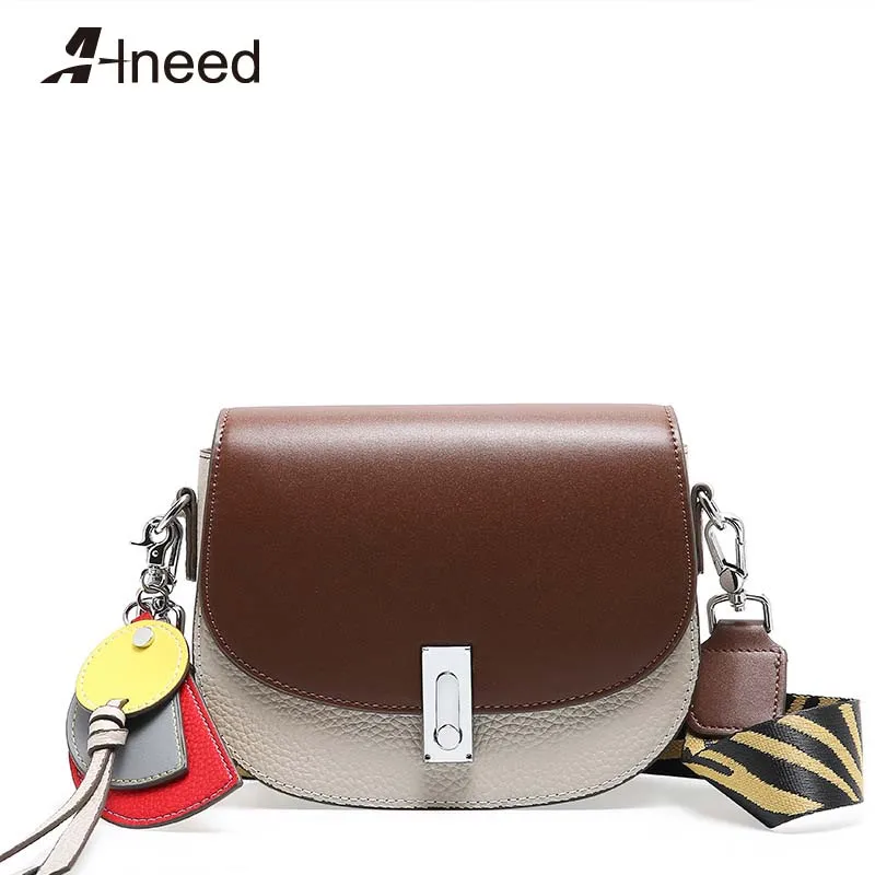 ALNEED Luxury Handbags Women Bags Designer Genuine Leather Saddle Bag Shoulder Bags Ladies Clutch Purses Crossbody Bag