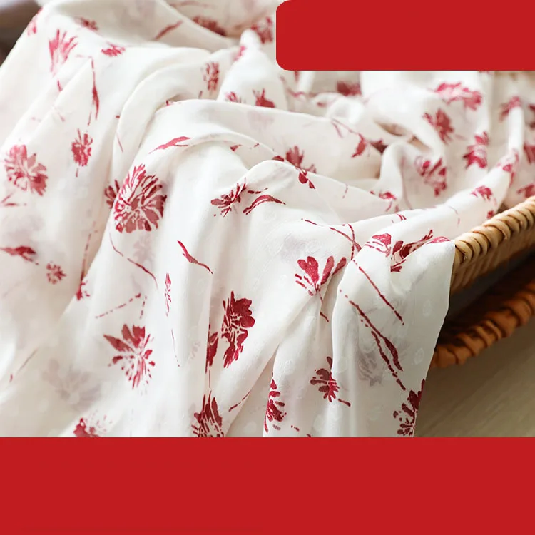 

high quality flower print Chiffon Fabric fashion Dress Fabric Skirt Party Decorator summer dress cloth patchwork material
