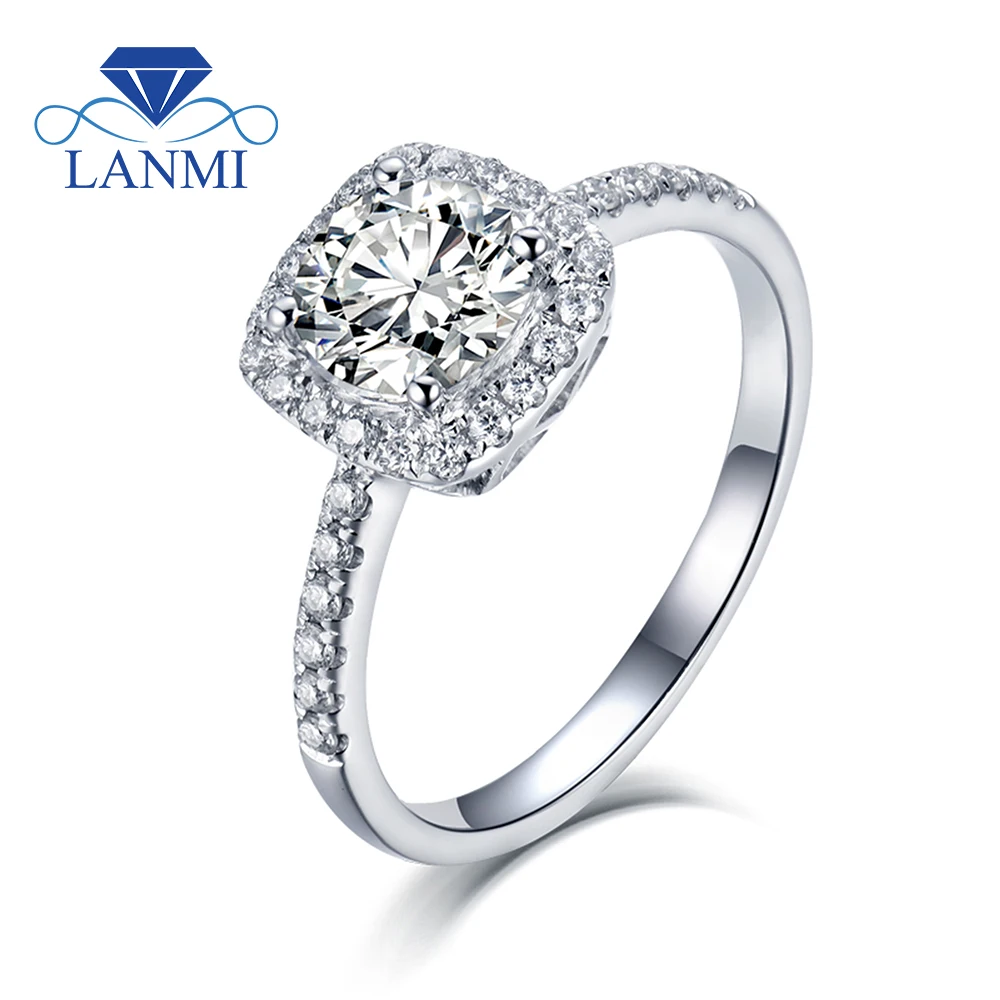 

LANMI S925 Sterling Silver Rings 0.5ct 1ct 2ct Classic Style Jewelry Moissanite Ring Wedding Party Anniversary Ring for Women