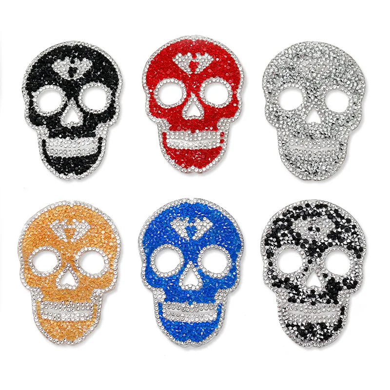Skull Crystal Hotfix Rhinestones Stickers Flatback Mesh Trimming DIY Appliques Iron on Resin F. Bag Shoes Strass Stones A149 | Дом и сад