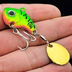 Металлический джиг VIB с вращающейся ложкой, 5g, 10 г, 1 5g, 20 г, Спиннер с блестками, жесткая Рыбная приманка вобблер, рыболовные снасти с приманками для крючок BKB, 1 шт.