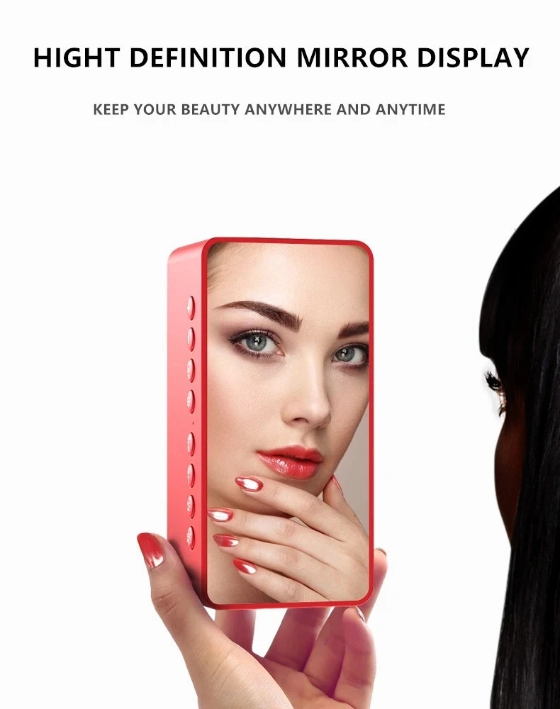 

BT508 Speaker Clock Mirror Led Alarm Clock Bluetooth Speaker FM Radio HiFi Stereo Surround Speaker Wireless Charging Alarm Clock