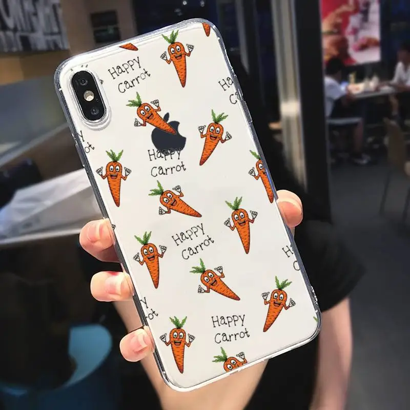 

Cute cartoon carrot Phone Case Transparent soft For iphone 5 5s 5c se 6 6s 7 8 11 12 plus mini x xs xr pro max
