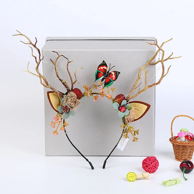 

Bride Headband Bridesmaid Hair Accessories Christmas Headband Antlers Headwear Party Fairy Headwear Girl Crown Gift Cz Tiara