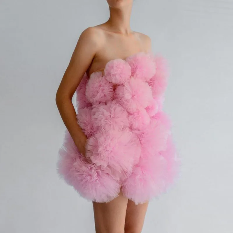 Розовое тюлевое платье. Бальное мини платье. Платье тюль розовое. Фатин 2024