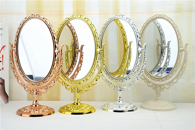 Косметическое винтажное зеркало для макияжа девочек мини принцессы ручное