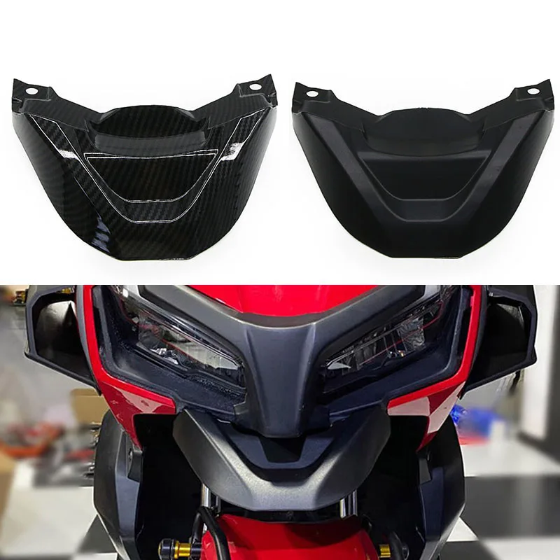

For Honda ADV 150 2019 2020 2021 Motorcycle Front Wheel Fender Headlight Lower Beak Duckbill Carbon Black Extension Cowl Cover