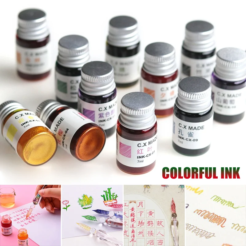 Чернила для перьевой карандашей 24 на солнечной батарее перьевая ручка письма