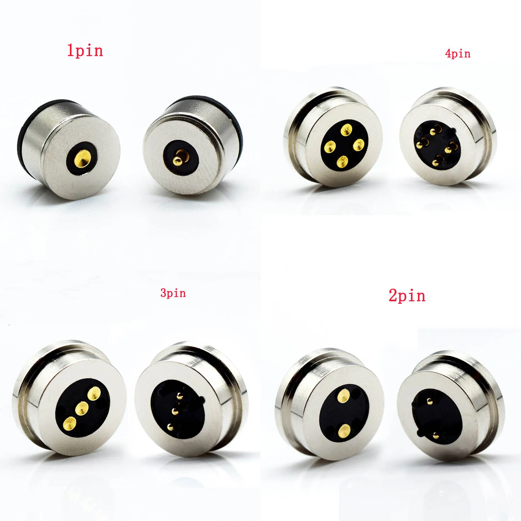 Primavera-carregado Magnético Pogo Pino Conector Pinos Passo 13.5 mm Através do Furo Macho Fêmea 2a 5v dc Carga de Energia Sonda Par