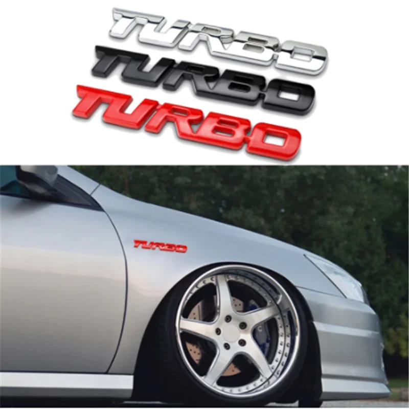 

Metal TURBO Emblem Badge 3D Trunk Sticker Decal For Ford Focus ST RS Fiesta Mondeo Tuga Ecosport C-Max S-Max Fusion Car Styling