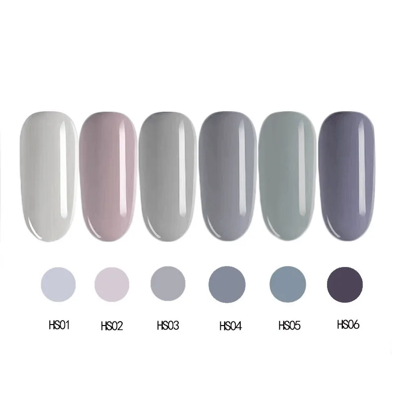 Модный серый цвет Лак для ногтей гель женщин Полупостоянный чистый УФ маникюрный