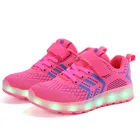 Детская обувь для взрослых девочек мальчиков светящиеся кроссовки сетчатые вязаные светящиеся кроссовки Подростковая повседневная обувь со светодиодной подсветкой