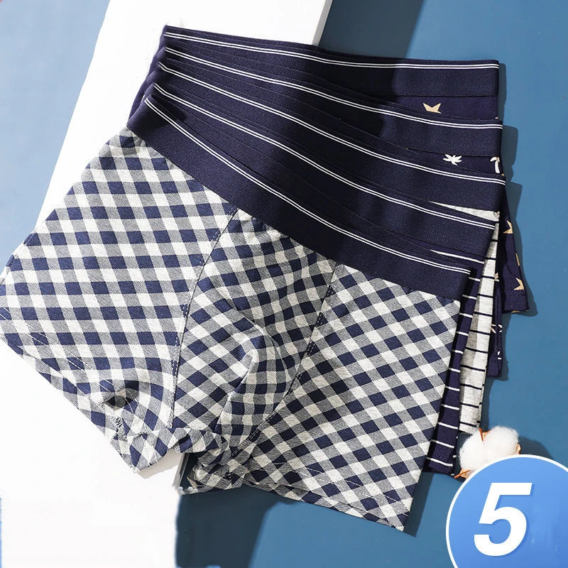 5Pcs/ Lot Men Underwear Cotton Boxer Men Underpants Comfortable Breathable Men's Panties Underwear Boxing Boxershorts Man Boxer