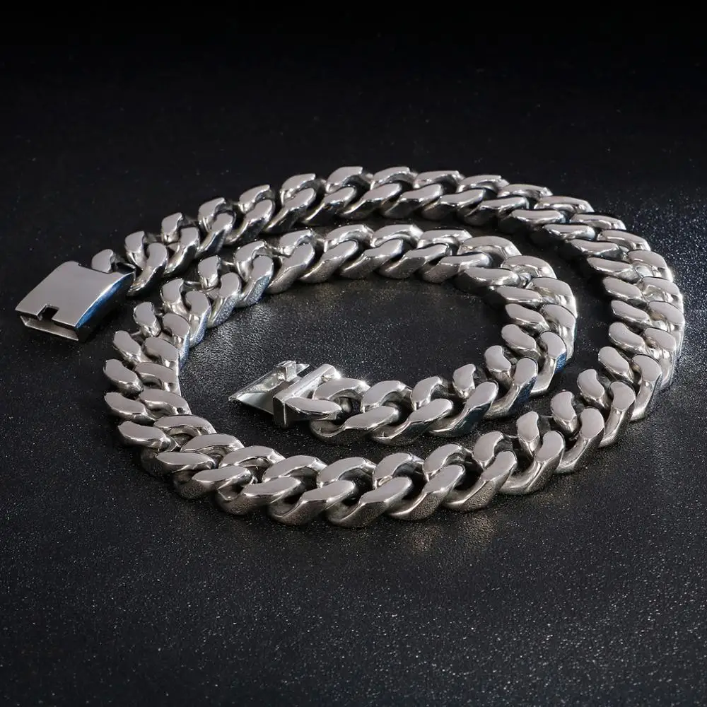 Негабаритное кубинское Золотое ожерелье из титановой стали хип-хоп Кубинский