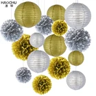 Фотообои 16 шт.компл., 6-12 дюймов, цвет золото, зеркальные бумажные фонарики, украшение для дня рождения, свадьбы, Рождества, украшение для дома