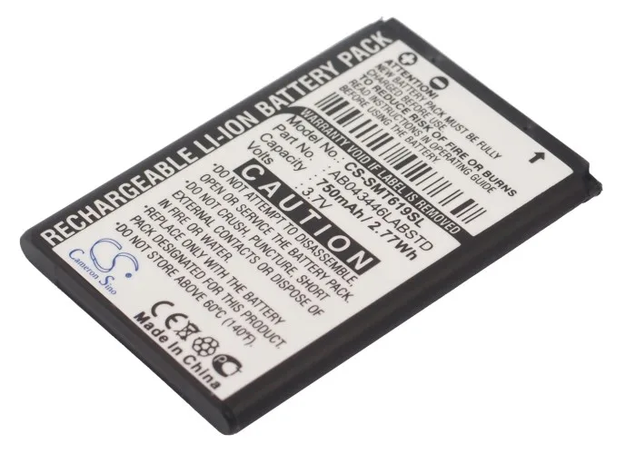

CS 750mAh/2.78Wh battery for Samsung GT-E1117,GT-E1210,SCH-R300,SCH-R400,Stripe A117,T329 AB043446LA,AB043446LABSTD
