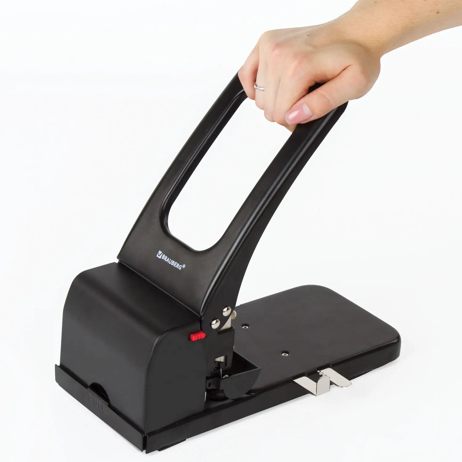 Hole punch metal powerful brauberg &quotheavy duty&quot up to 100 sheets black 226869 hole figured paper cutter for scrapbooking |