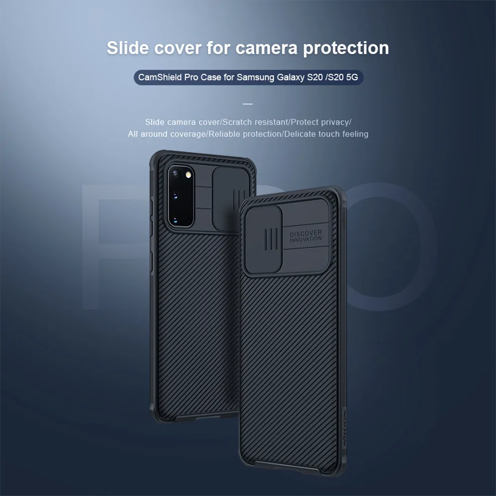 

For Samsung Galaxy S20 Ultra 5G/ S20 Plus NILLKIN Camera Protection Slide Cover Back Shell PC+TPU CamShield Pro Case Matte