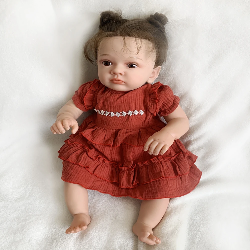 

60cm 24 Inches Tutti Finished Doll Reborn Baby Dolls Handmade Lifelike Root Hair Christmas Gift For Girls