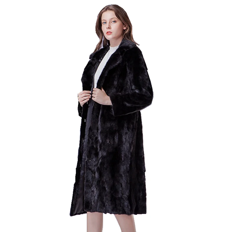 Роскошное пальто из натурального меха норки Женская осенне зимняя верхняя