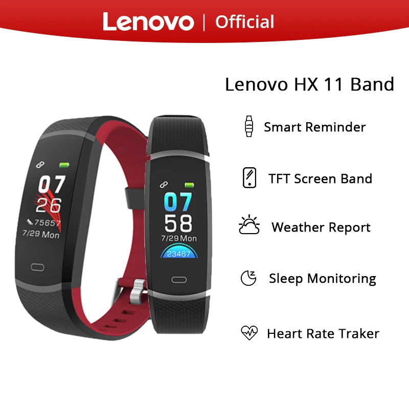 Оригинальный умный Браслет Lenovo HX11 со светодиодным экраном водонепроницаемый
