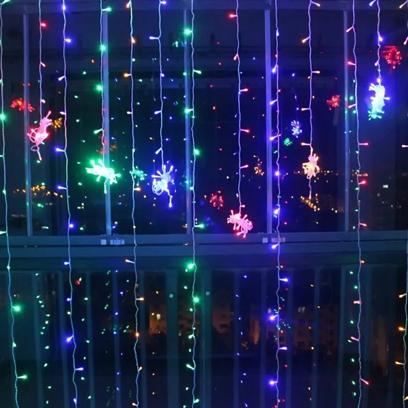 Декорации на рождественскую елку 2x 2/3x 1/3x 2/3 м x 3 300LED Шторы Новогоднее украшение