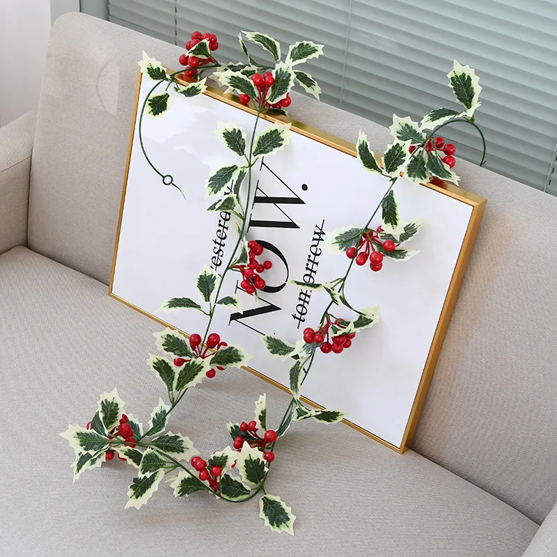 

Artificial Vines Green Plant Plastic Christmas Leaves Ivy Beautiful Rattan Home Table Hotel Christmas Decor Garden Decoration