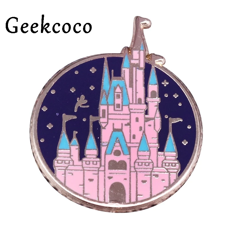 J1387 Geekcoco мультфильм металлическая брошь в виде замка воротник Rond Pin джинсы
