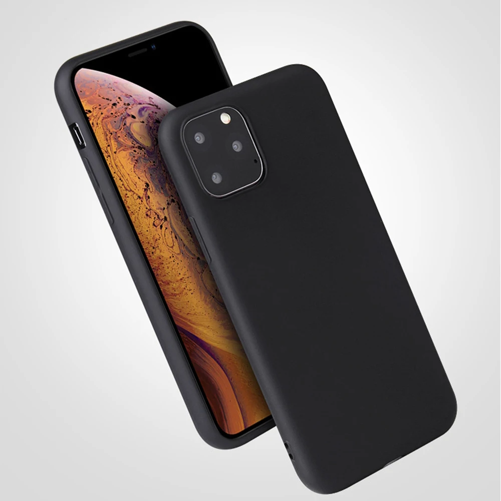 Для iPhone 11 Pro Цветной силиконовый матовый чехол для Max Candy мягкий ТПУ задняя крышка