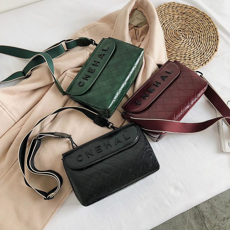 Lozenge модные сумки высокое качество кожа женские милая девушка широкий ремень