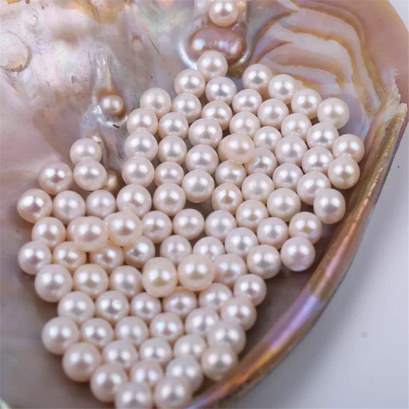 

Factory Cultured 3A Natural Round Freshwater Pearl 2-12mm High Luster Half Drilled hole Loose Pearls for Jewelry Making