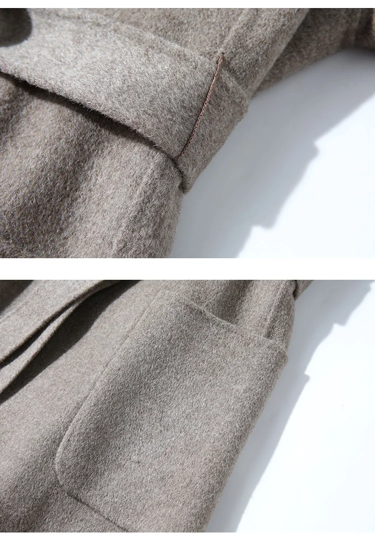 Женское кашемировое длинное пальто с двойным лицом женский шерстяной Тренч