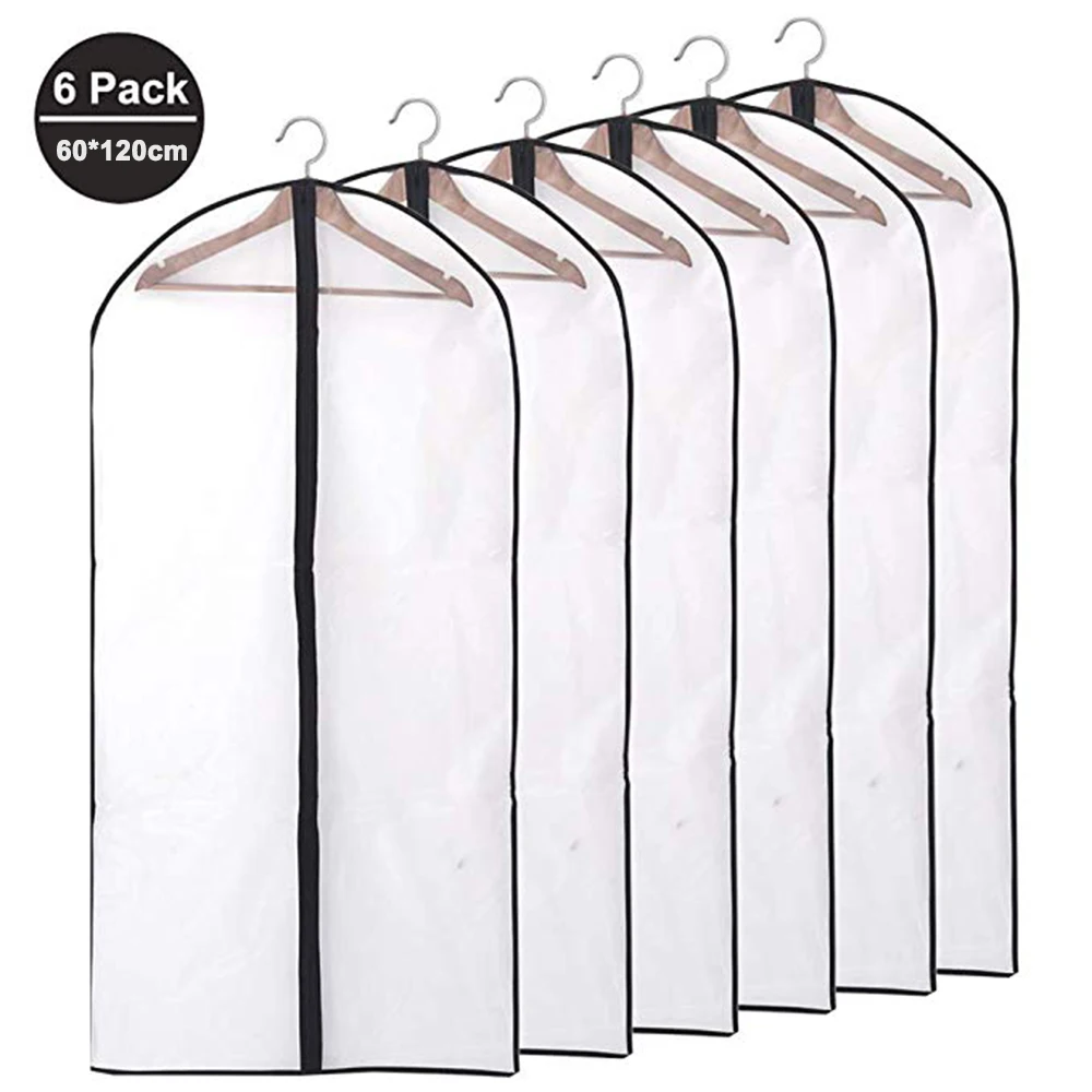 

6pcs Clothing Covers Garment Suit Dress Jacket Clothes Coat Dustproof Cover Protector Travel Bag Dust Cover