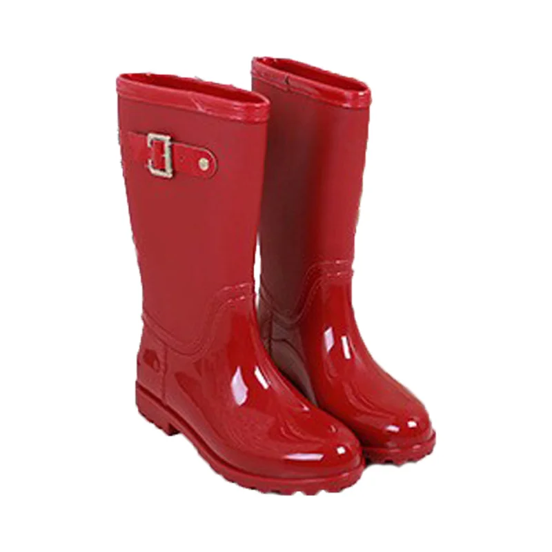 Сапоги Aleafalling женские резиновые водонепроницаемые однотонные на плоской подошве