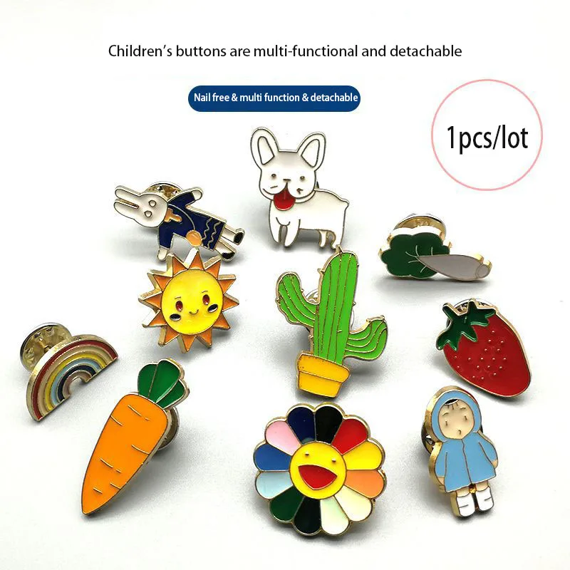1 шт. милые металлические кнопки для ногтей с героями мультфильмов булавки
