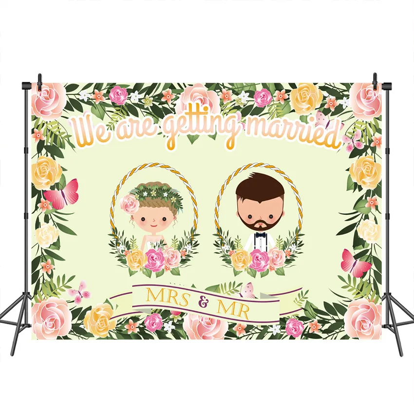 

Mocsicka Photography Background Wedding Backdrop Flower Banner for Photographing Anniversary Custom Photographic Backdrops